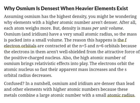 Why osmium and iridium has highest density in d block