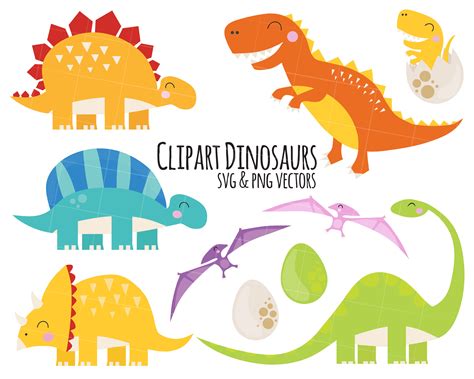Cute Dinosaurs Clip Art Set #4026775