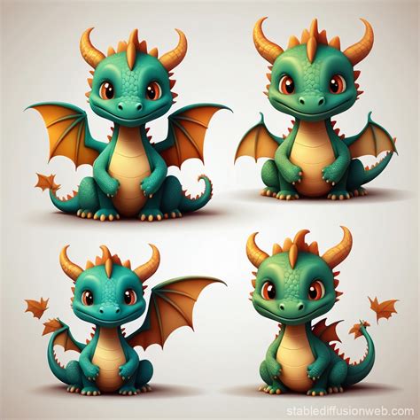 Cute Little Dragons Homescaper Style | Stable Diffusion Online