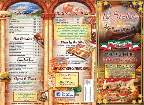 La Stella Pizzeria menu in Norwich, Connecticut, USA