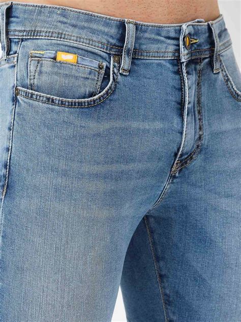 Men's Sax Camo Se Skinny Fit Blue Jeans