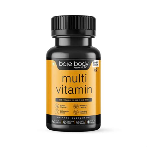 Bare Body Essentials Multivitamins for Men and Women With Vitamin C ...