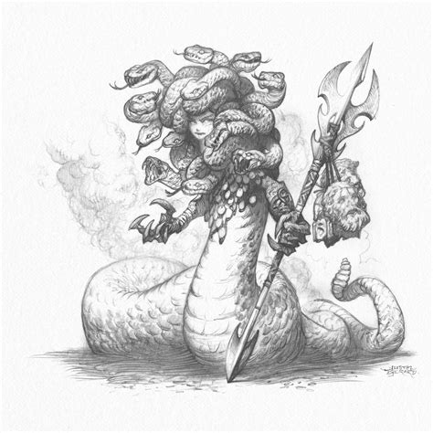 Medusa Full Body Drawing