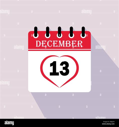 Icon calendar day - 13 December. 13th days of the month, vector ...