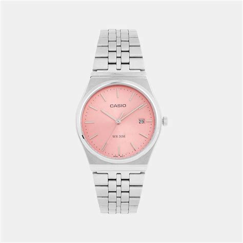 Casio Enticer Men Pink Stainless Steel Watch A2200 – Just In Time ...