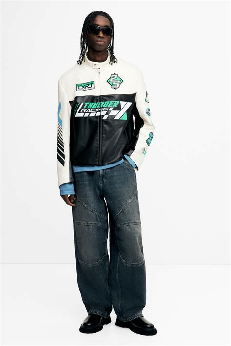 Regular Fit Racer jacket - Black/White - Men | H&M IN