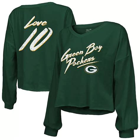 Women's Majestic Threads Jordan Love Green Green Bay Packers Name ...