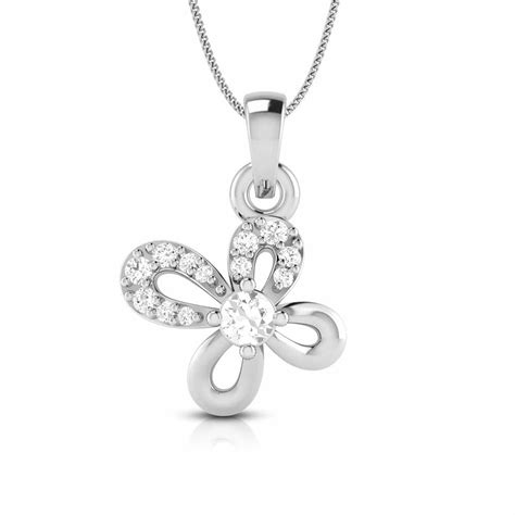 Beautiful Platinum with Diamond Butterfly Pendant for Women JL PT P 24 ...