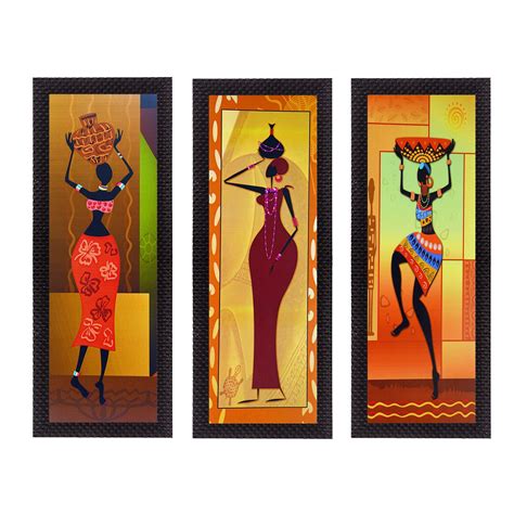 eCraftIndia 'Tribal Ladies' UV Art Painting (Synthetic Wood, 53 cm x 41 ...