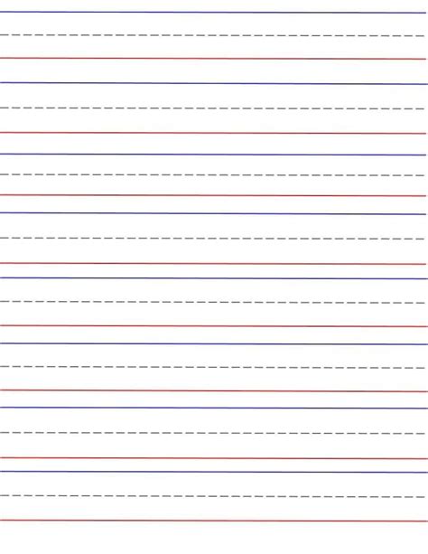 2 Printable Lined Handwriting Paper Red Bottom, Blue Top, Writing ...