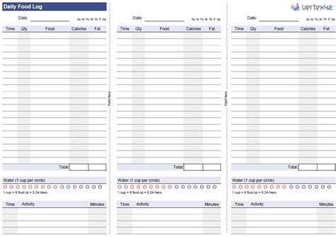 Image result for Food Log Example