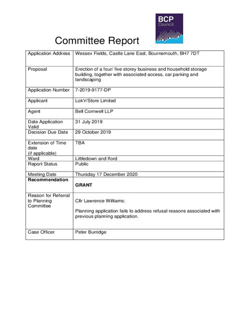 Fillable Online Committee Report - BCP Council Fax Email Print - pdfFiller