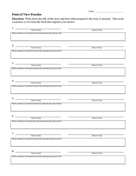 Point of View Activities | Reading Worksheets - Worksheets Library
