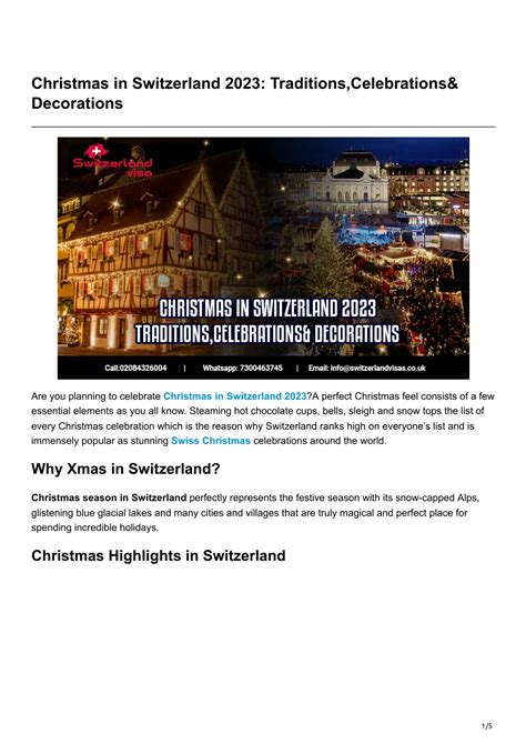 PPT - Christmas in Switzerland 2023 TraditionsCelebrations Decorations ...