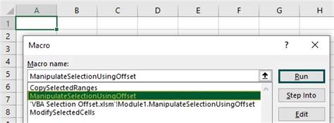 Image result for Excel VBA Selection Object Methods List