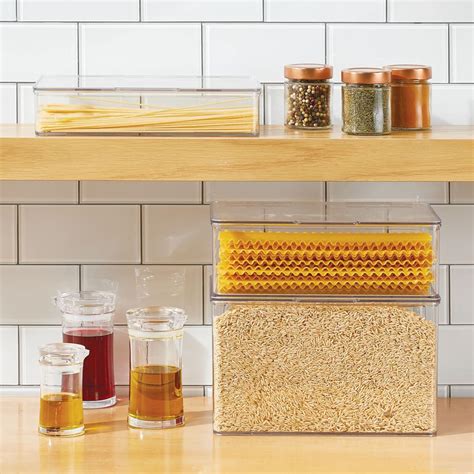 Buy mDesign Long Plastic Kitchen Pantry/Fridge Storage Organizer Box ...