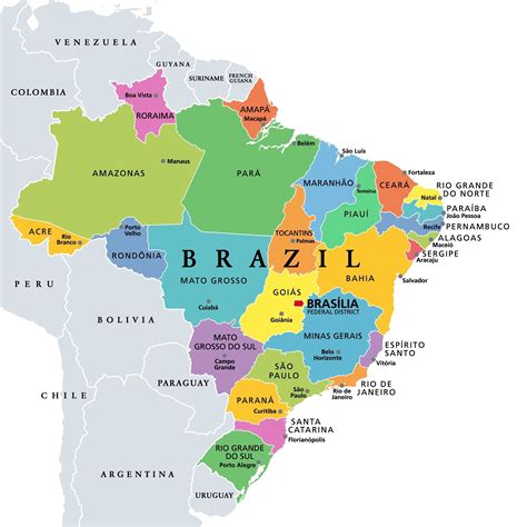 Free Printable Map Of Brazil