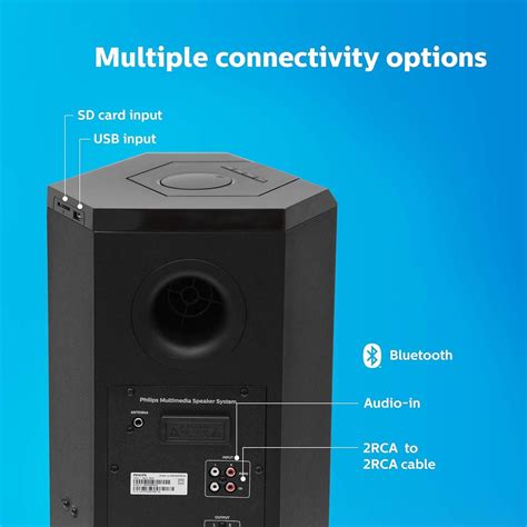 Philips Convertible Soundbar MMS8085B, 2.1 Channel with Multipoint ...