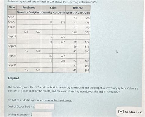 Image result for FIFO Method Formula
