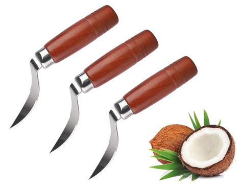 EzLife Coconut Tool Coconut Shell Remover Durable Wooden Handle ...