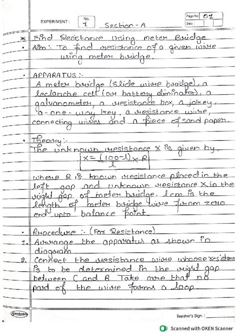 Physics Journal Book - Practical: Experiment on Resistance Measurement ...