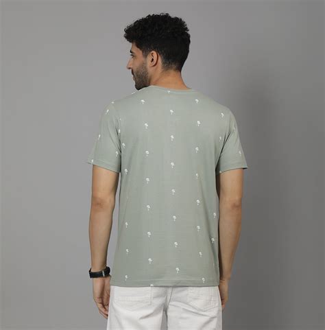REGULAR FIT AOP CREW NECK COTTON TSHIRT