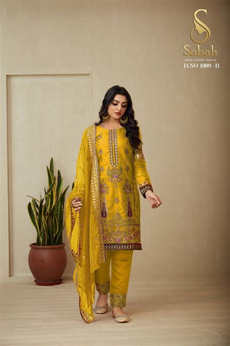 PRIYA BY SABAH 1009-A TO 1009-E SERIES BEAUTIFUL STYLISH FESTIVE SUITS ...
