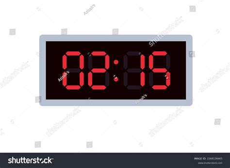 Vector Flat Illustration Digital Clock Displaying Stock Vector (Royalty ...
