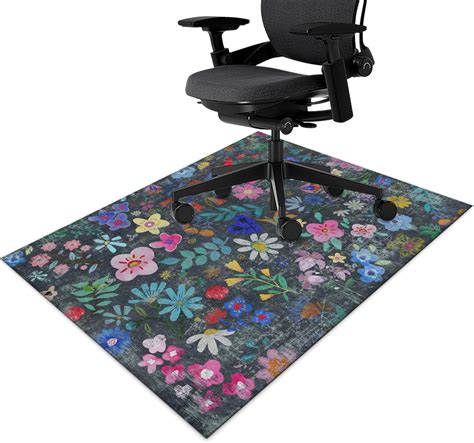 Office Chair Mat for Hardwood & Tile Floor,Boho Floral Wildflower 36 ...