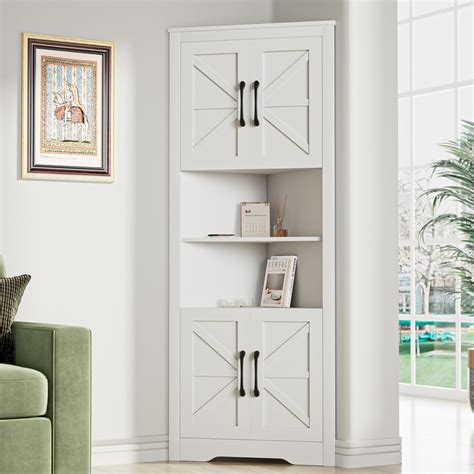 Amazon.com: NOVAMAISON Corner Cabinet, 67” Tall Farmhouse Corner ...