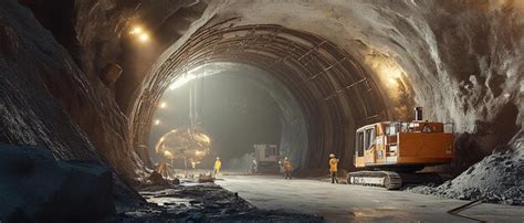Shotcreting in newly excavated tunnel | Premium AI-generated image