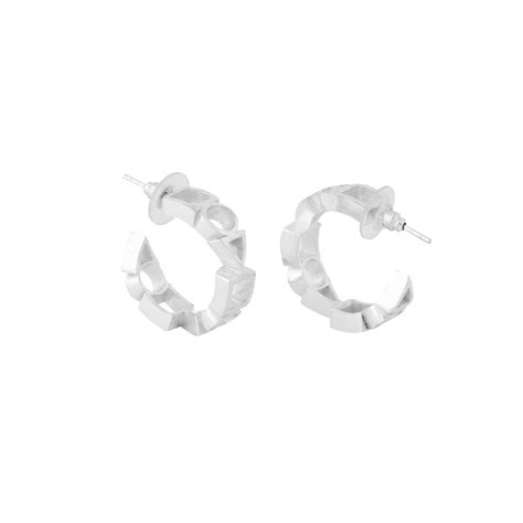 Buy Mitali Jain Ludic Silver Statement Hoops - Small Online