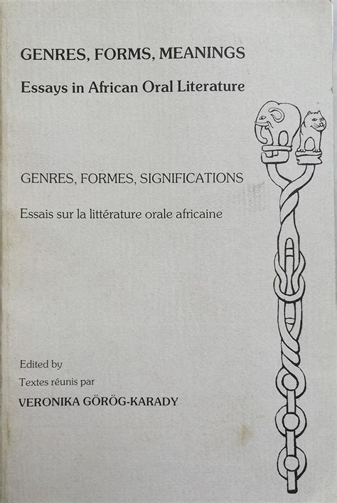 Buy Genres, Forms, Meanings: Essays in African Oral Literature Book ...