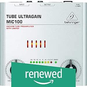 (Renewed) Behringer MIC500USB Audiophile Vacuum Tube Preamplifier with ...