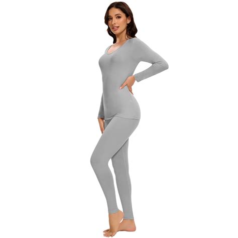 COMFREE Thermal Underwear for Women Long Johns Set Crew Neck Long ...