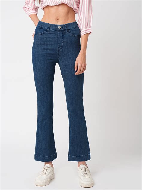 Buy Women High-Rise Mini Flare Jeans | Kraus Jeans