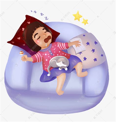 世界睡眠日之睡梦中的小女孩素材图片免费下载-千库网