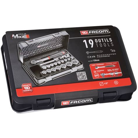 S.161-2P6PB Facom | Facom 19-Piece Metric 1/2 in Standard Socket Set ...