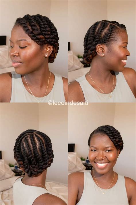Twisted updo on natural hair - Natural hairstyle inspiration for type 4 ...