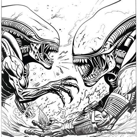 Image result for Alien vs Predator Coloring Pages