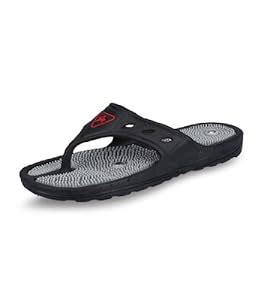 Unistar Black Acupressure Slippers|Flip-Flops|Natural Leg Foot Massager ...
