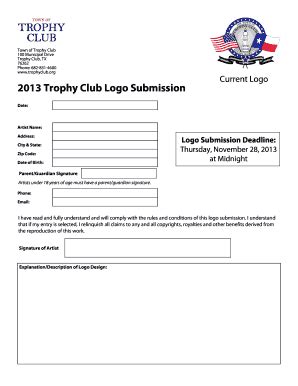 Fillable Online Trophy Club Logo Submission Guidelines Submission Fax ...