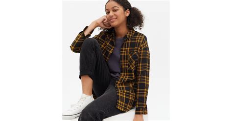 Girls Black Check Long Shirt | New Look