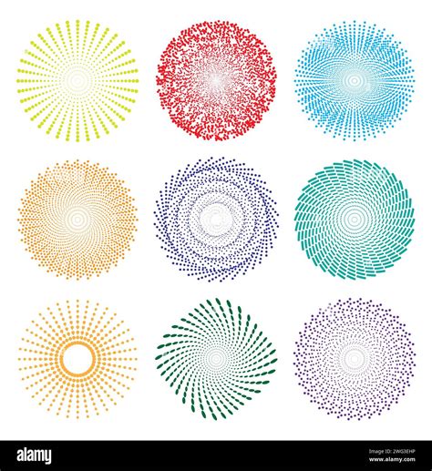 Dotted dots circular spiral Stock Vector Images - Alamy