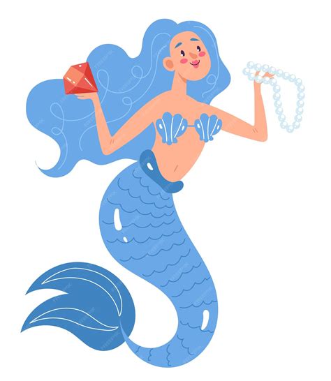 Premium Vector | Princess marine mermaid character underwater isolated ...
