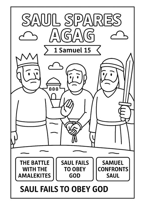 Saul Spares Agag Coloring Page – Free 1 Samuel 15 Printable for Kids ...