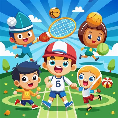 Kids Do Sports Cartoon 的图像结果