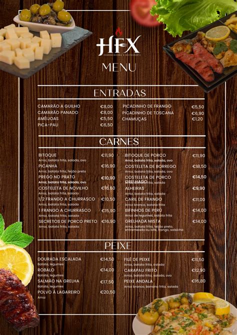 Menu 2024 - HFX Restaurante & Churrasqueira em Agualva-Cacém | TheFork