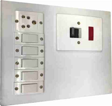 Hiken Electric Wooden Switch Board (5 Switches,1 Sockets,1 DP) 6 A ...