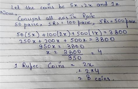 1. The ratio of the number of 50 paise, Re. 1 and 5 coins with Mr. Zen ...